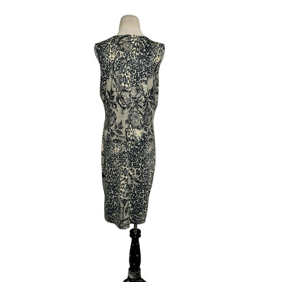 Nick & Sarah cream gray animal print sleeveless sheath dress size XL - Picture 10 of 11